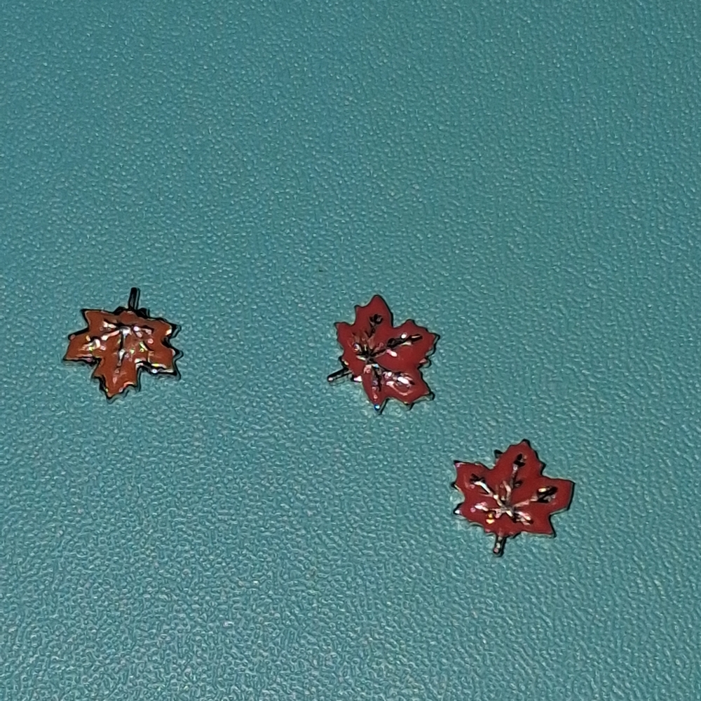 Maple Leaf Enamel Charms Set Of 3 Origami Owl